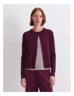 Francis Merino Cardigan in Purple