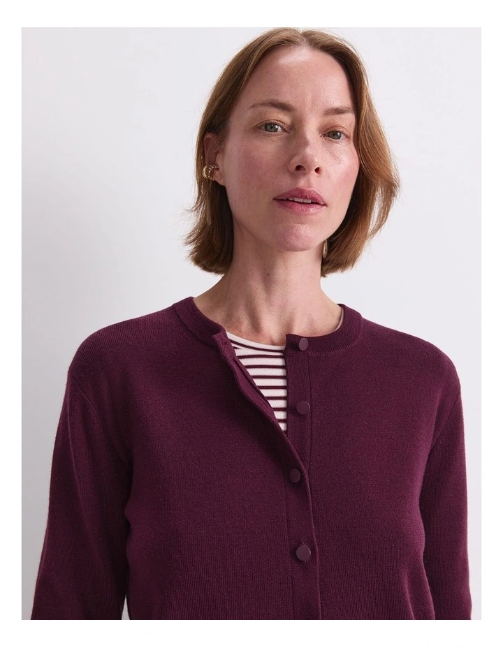 Francis Merino Cardigan in Purple image 4