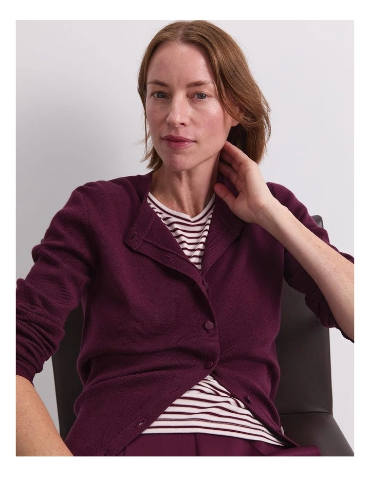 Francis Merino Cardigan in Purple image 5