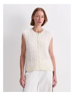 Tatiana Cable Vest in Cream
