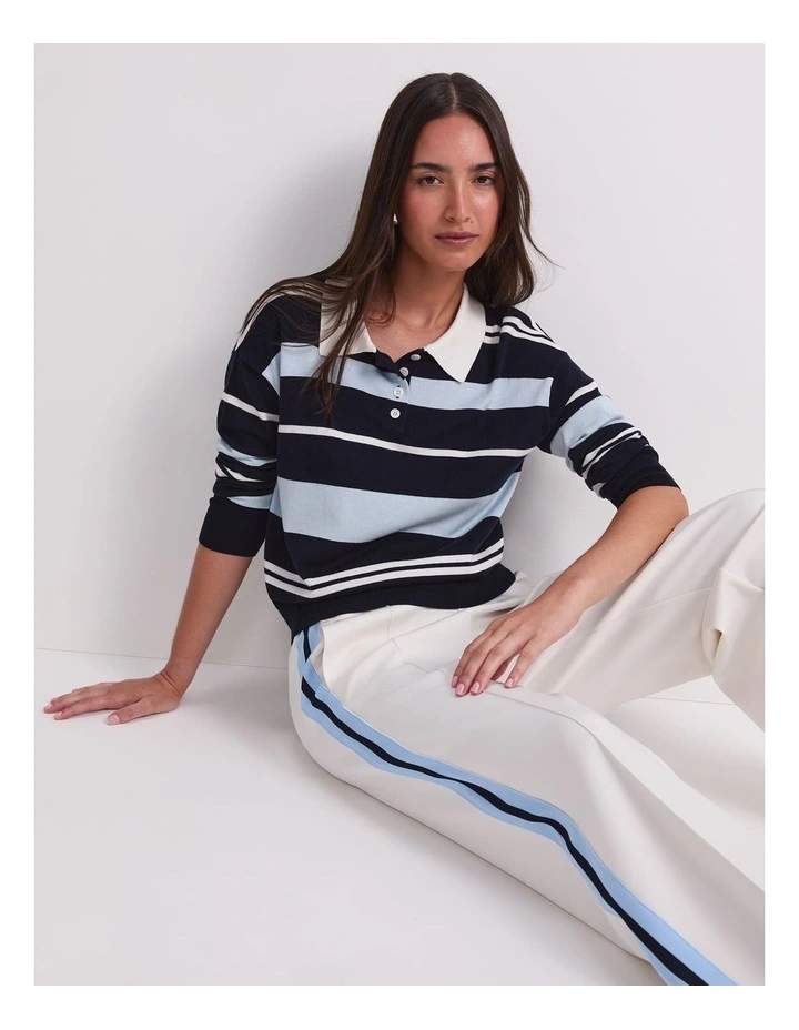 Alphine Oversized Polo Knit in Multi image 5