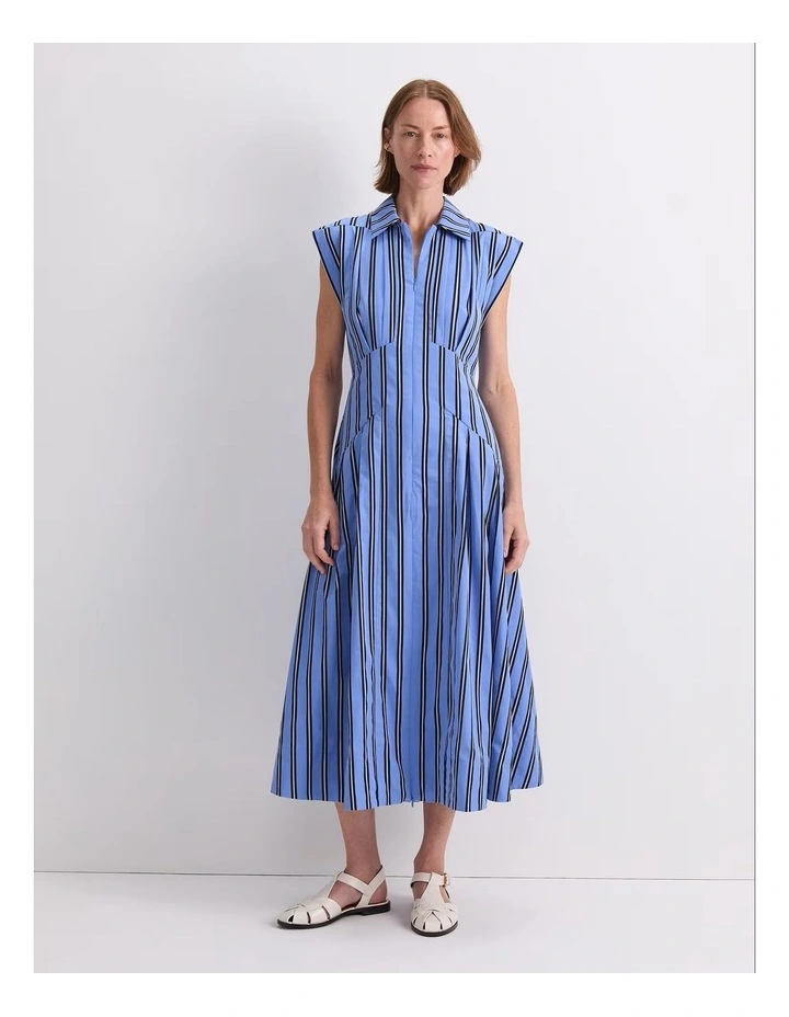 Jade Stripe Dress in Blue image 1