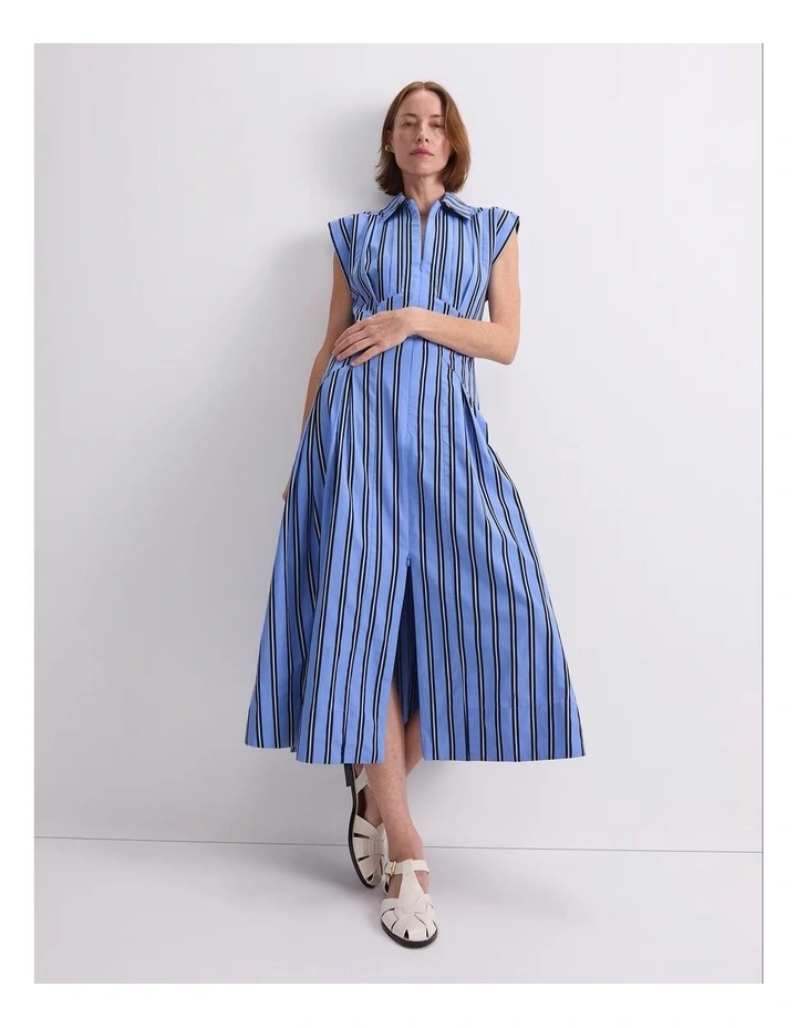 Jade Stripe Dress in Blue image 4