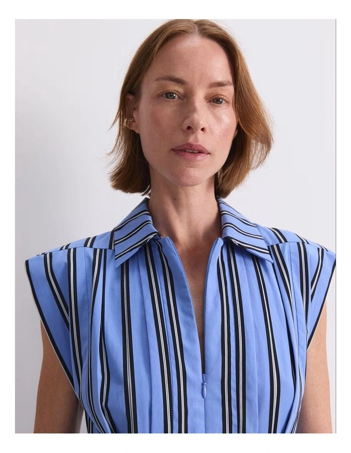 Jade Stripe Dress in Blue image 6