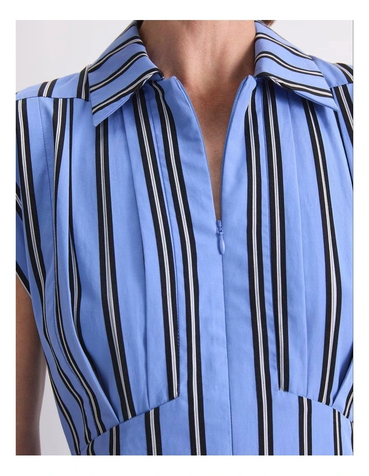 Jade Stripe Dress in Blue image 7