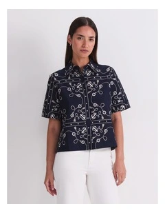 Sardinia Print Blouse in Blue