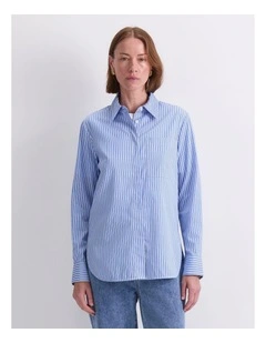 Priscilla Stripe Shirt in Blue/White