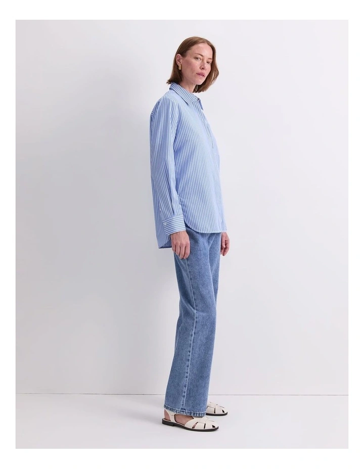 Priscilla Stripe Shirt in Blue/White image 3