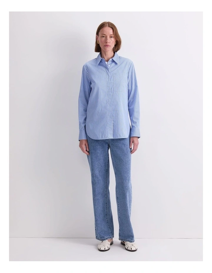 Priscilla Stripe Shirt in Blue/White image 4