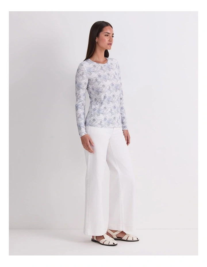 World Liberty Long Sleeve Magic Tee in White image 3