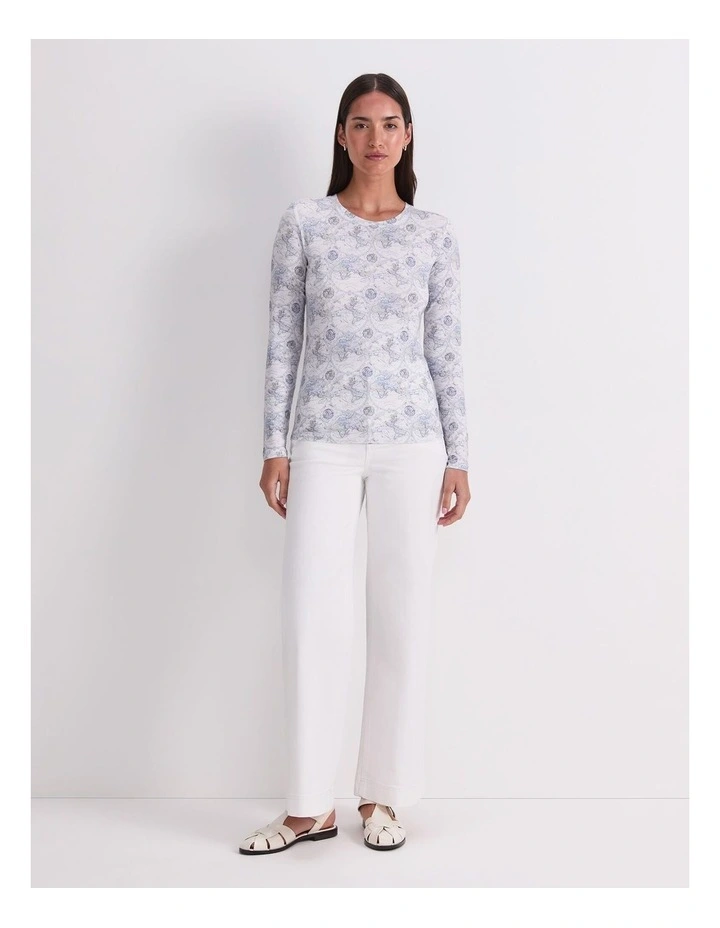 World Liberty Long Sleeve Magic Tee in White image 4