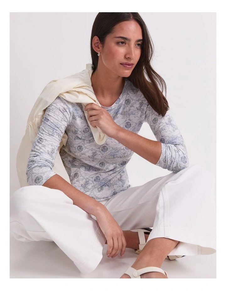 World Liberty Long Sleeve Magic Tee in White image 5