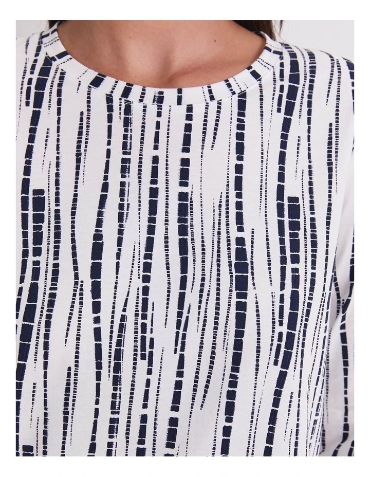 Painted Stripe Half Sleeve Tee in Multi image 6