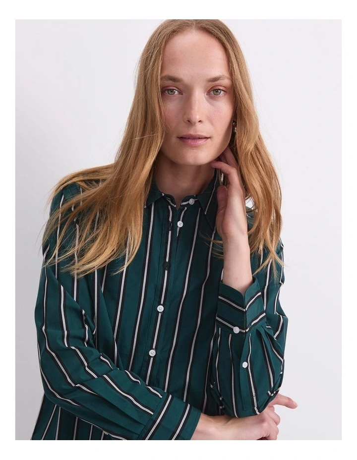 Long Sleeve Shirt in Jade Stripe image 6