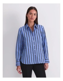 Jade Stripe Long Sleeve Shirt in Blue Multi