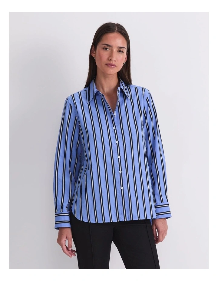 Jade Stripe Long Sleeve Shirt in Blue Multi image 1