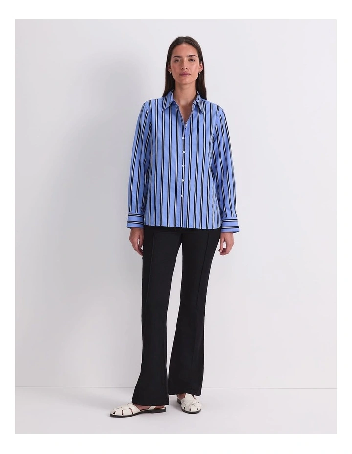 Jade Stripe Long Sleeve Shirt in Blue Multi image 4