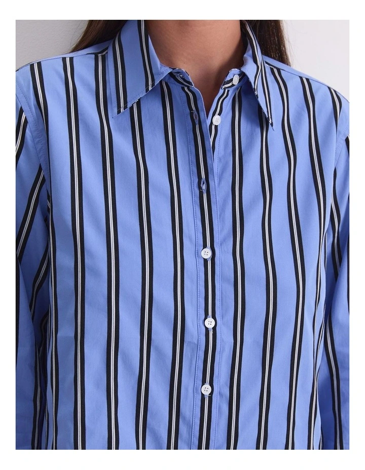 Jade Stripe Long Sleeve Shirt in Blue Multi image 6