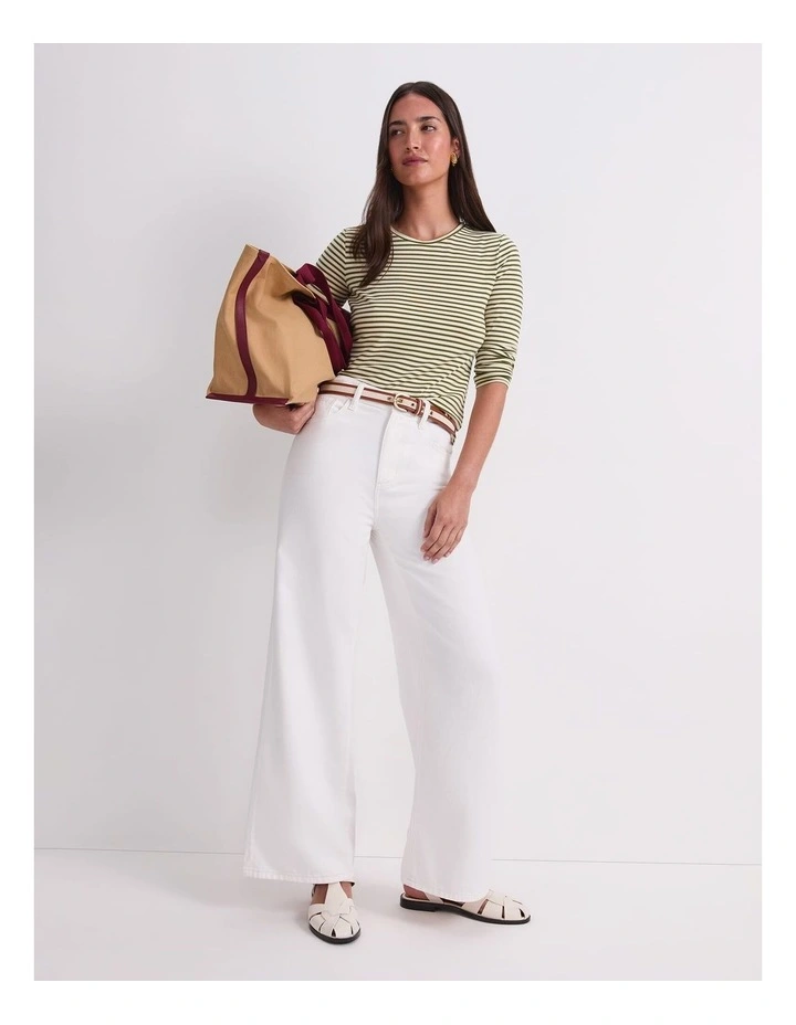 Simmi Wide Leg Jean in White image 4