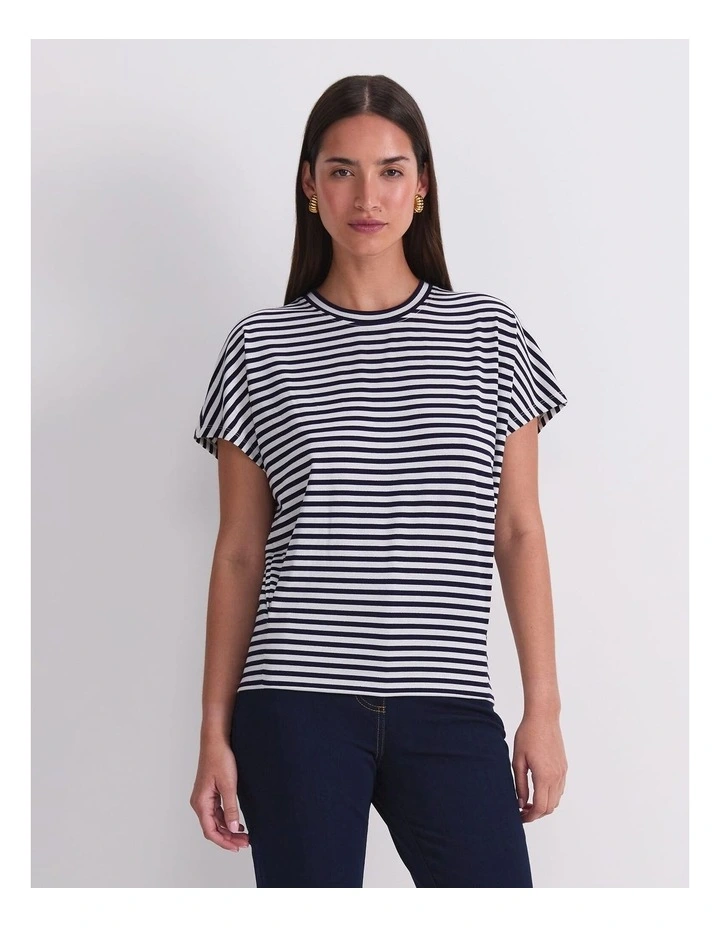 Chloe Lurex Tee in Blue image 1