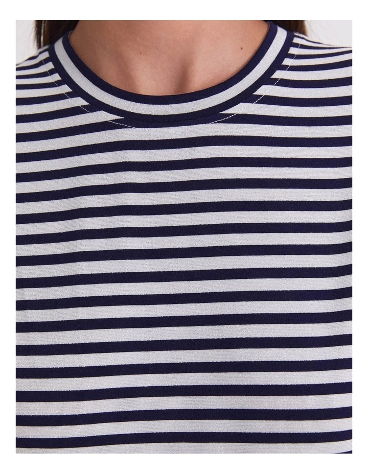 Chloe Lurex Tee in Blue image 5