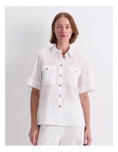 Navigator Short Sleeve Shirt in White