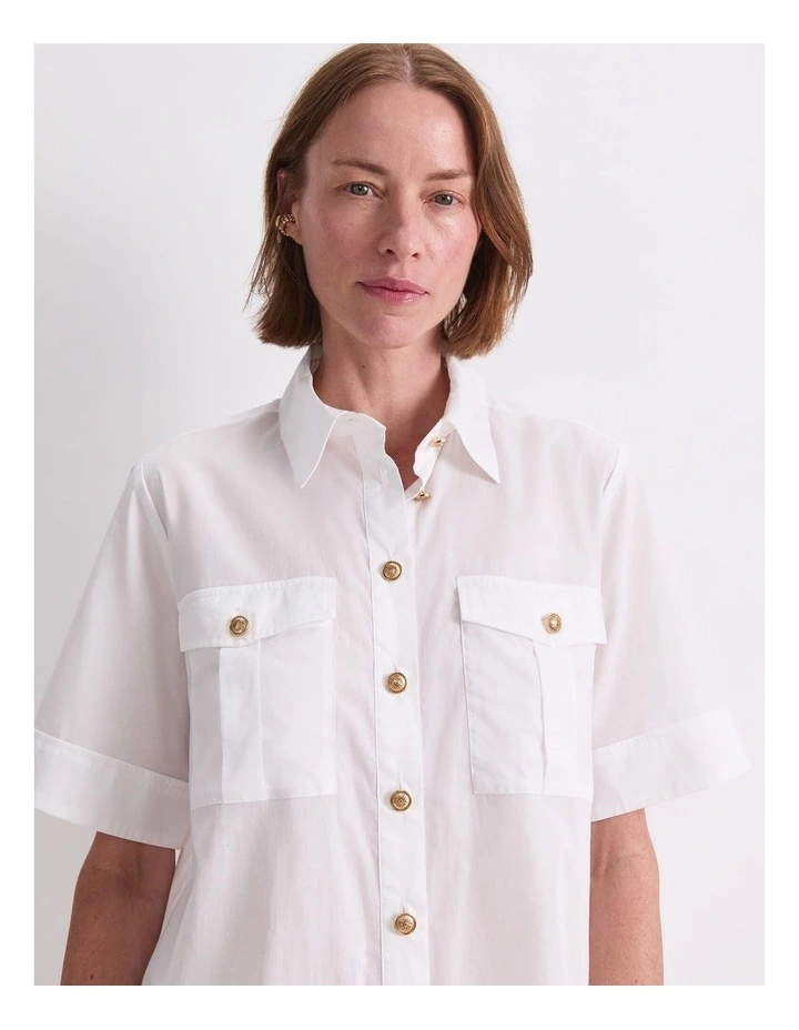 Navigator Short Sleeve Shirt in White image 5