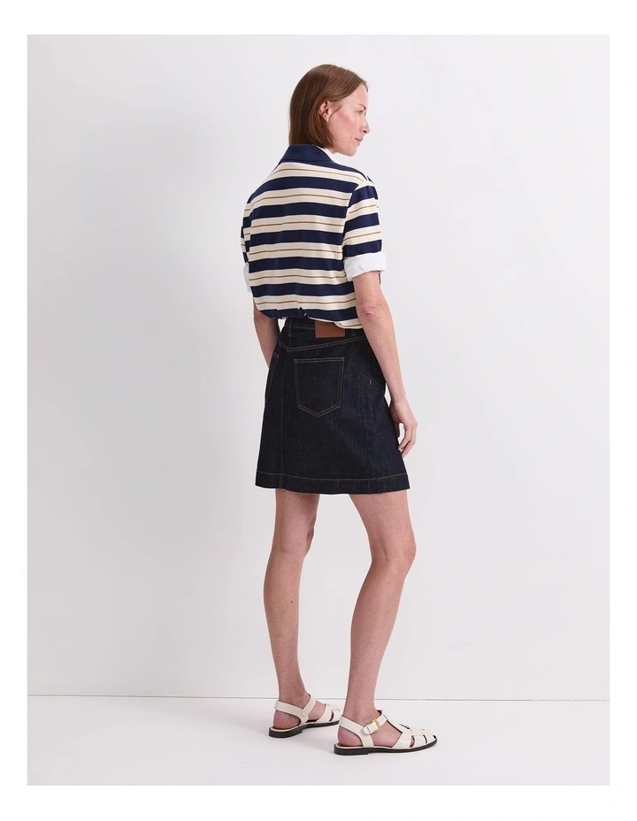 Simmi Denim Wrap Skirt in Raw Indigo image 2