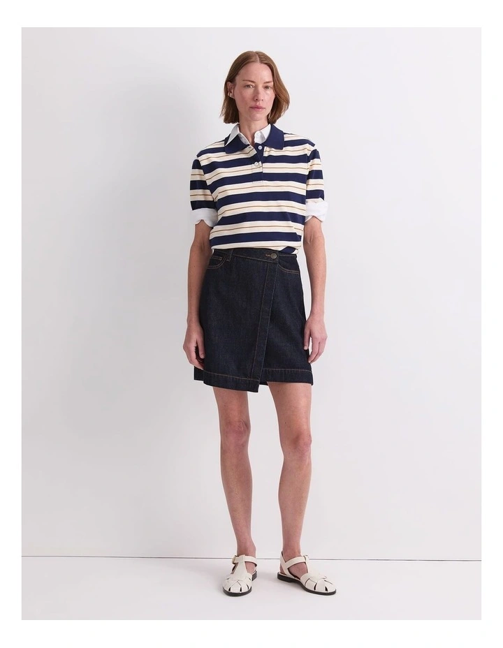 Simmi Denim Wrap Skirt in Raw Indigo image 4