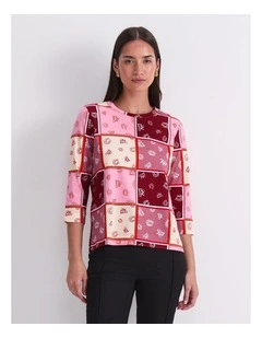 Horse Print Mercerized Tee in Multi