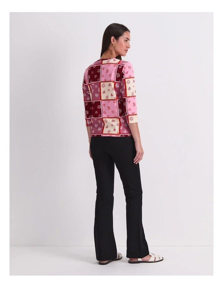 Horse Print Mercerized Tee in Multi image 2