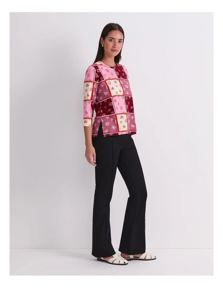 Horse Print Mercerized Tee in Multi image 3