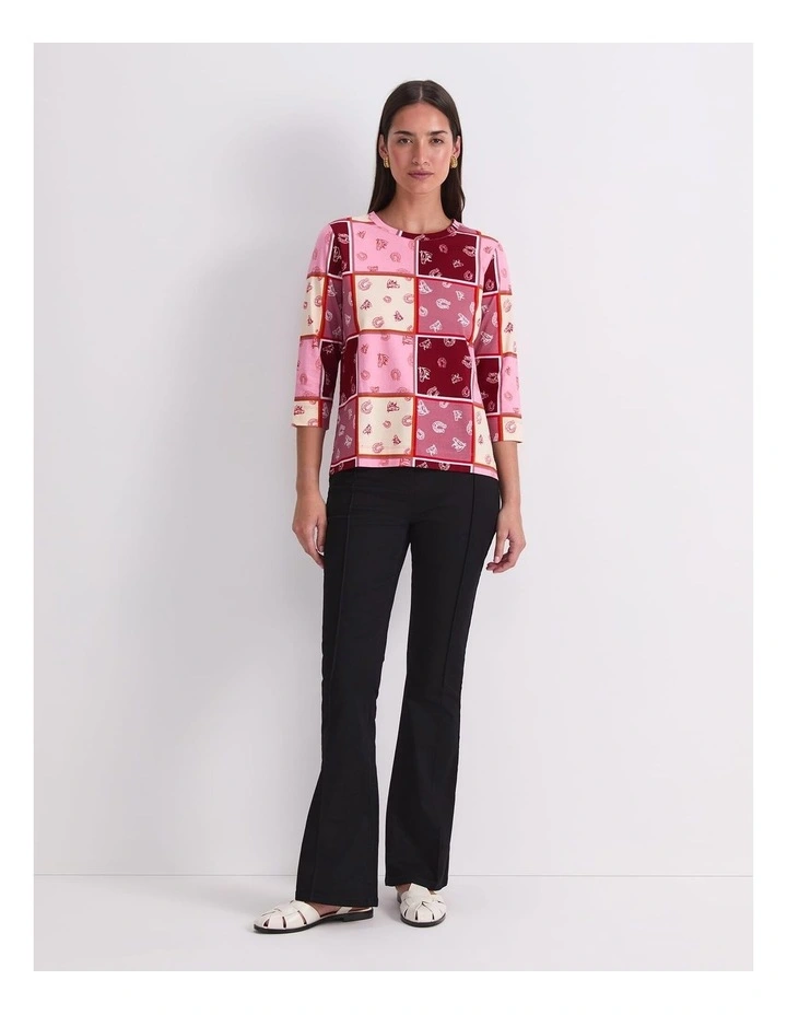 Horse Print Mercerized Tee in Multi image 4