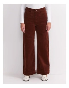 Cleo Cord Wide Leg Jean in Brown