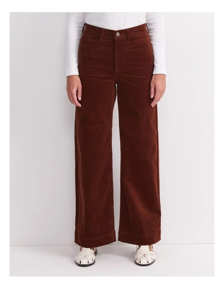 Cleo Cord Wide Leg Jean in Brown image 1