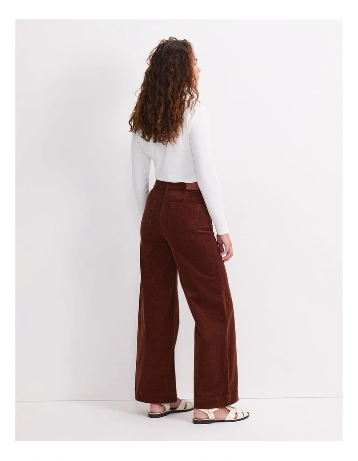 Cleo Cord Wide Leg Jean in Brown image 2