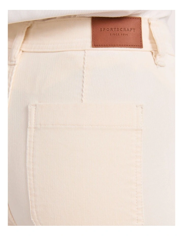 Cleo Cord Wide Leg Jean in Cream image 6