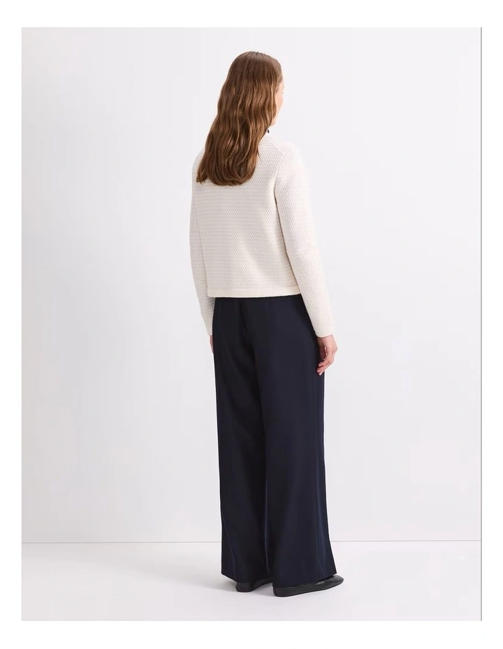 Joyce Merino Wool Cardigan in Cream image 2