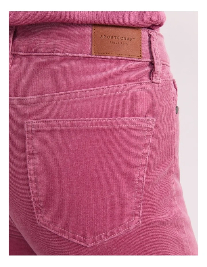 Cleo Cord Straight Jean in Pink image 6