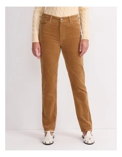 Cleo Cord Straight Jean in Brown