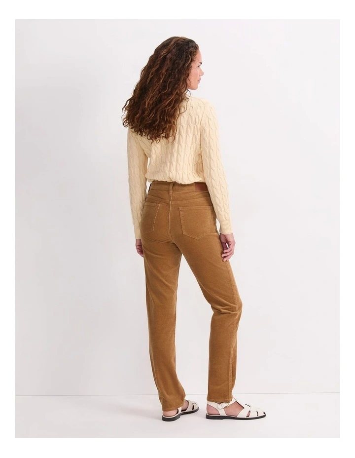 Cleo Cord Straight Jean in Brown image 2