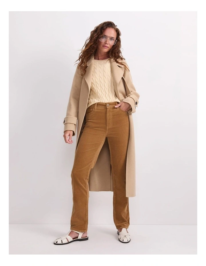 Cleo Cord Straight Jean in Brown image 3