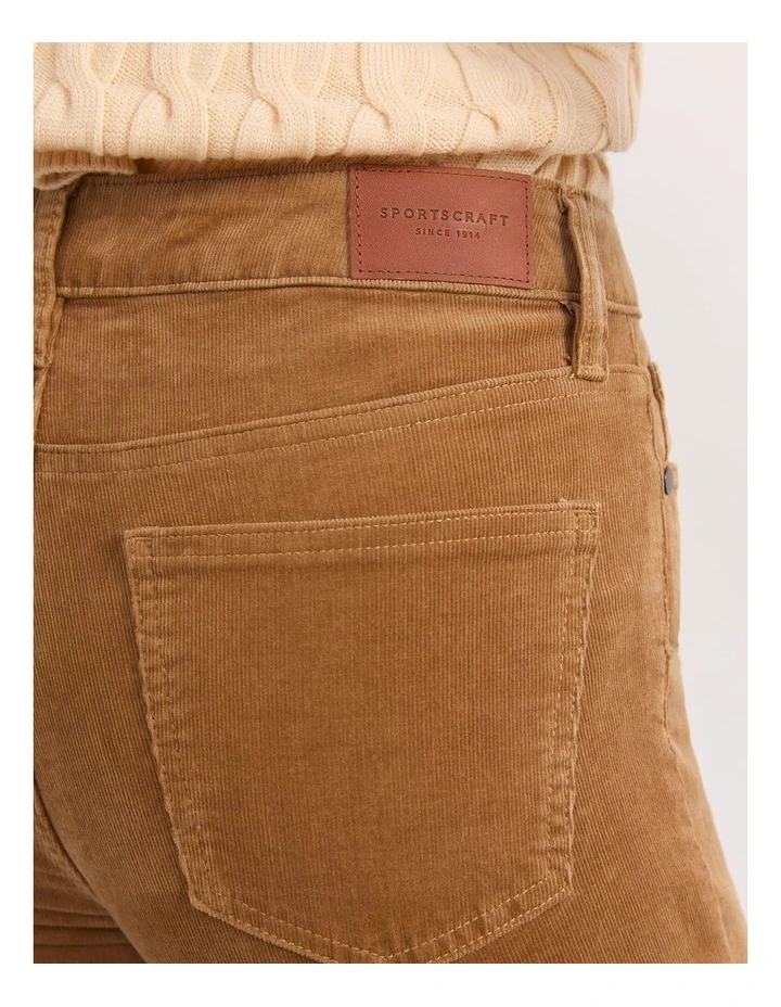 Cleo Cord Straight Jean in Brown image 4