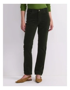 Cleo Straight Cord Jean in Green