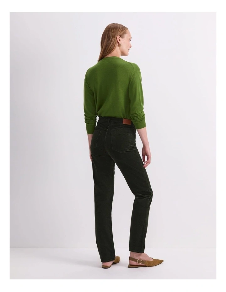 Cleo Straight Cord Jean in Green image 2