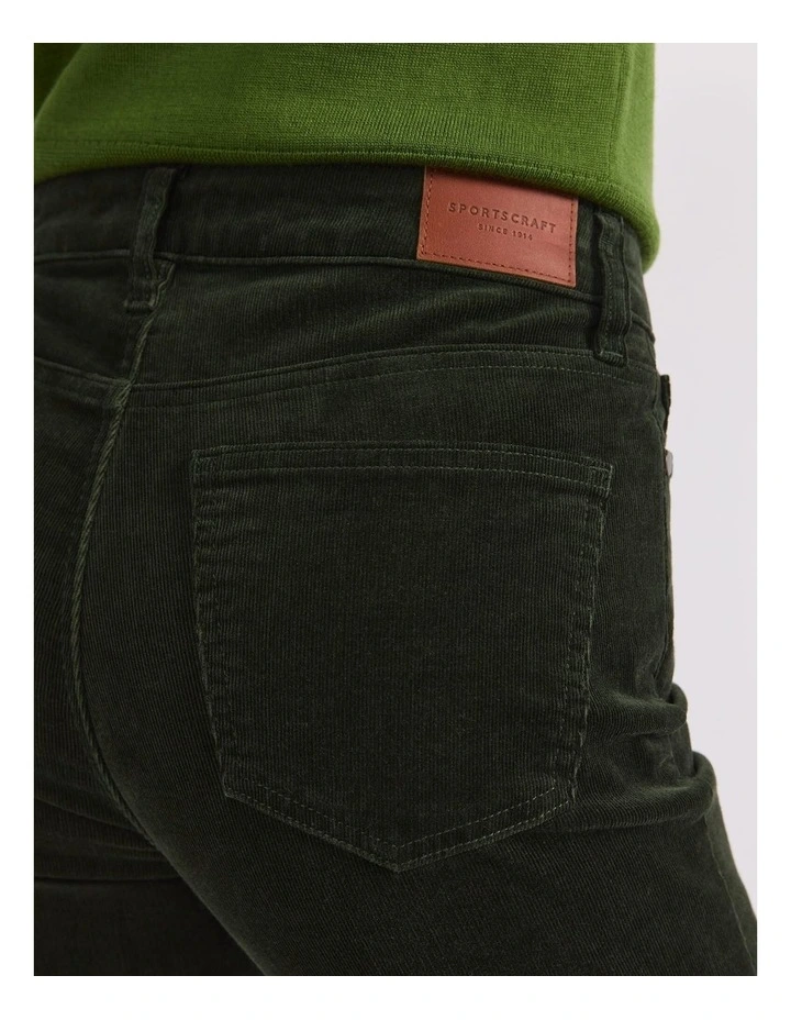 Cleo Straight Cord Jean in Green image 6