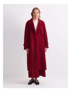 Martha Long Coat in Red