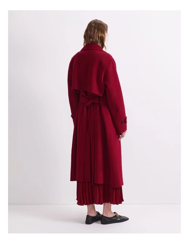 Martha Long Coat in Red image 2