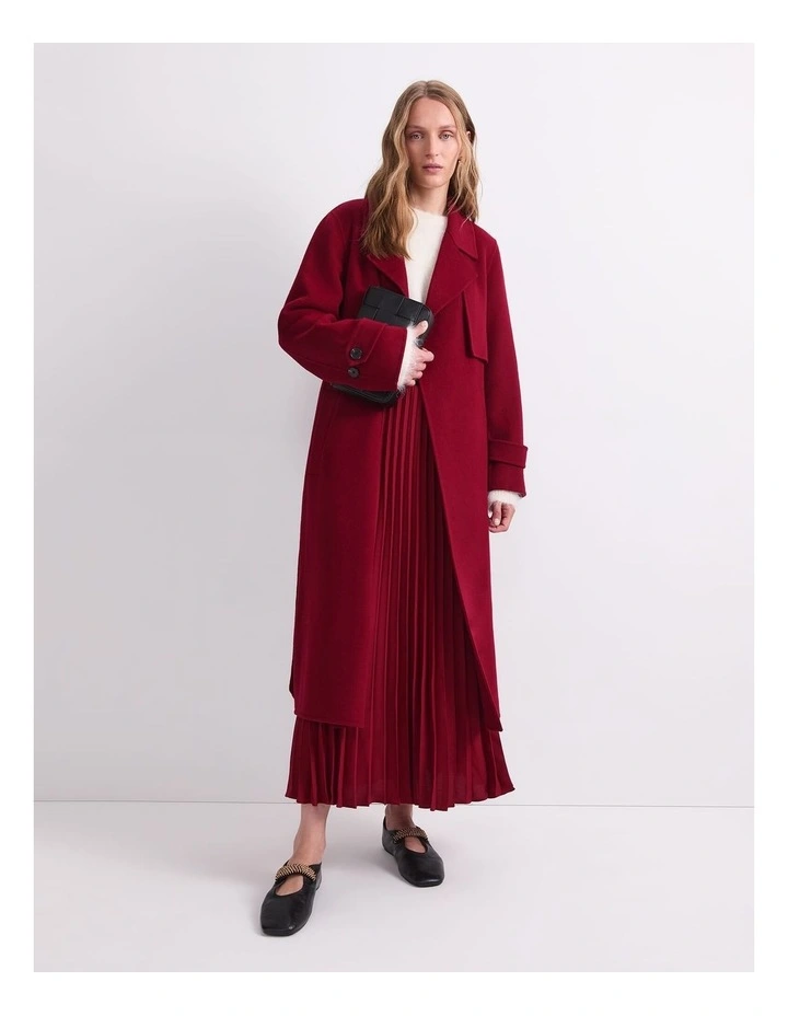 Martha Long Coat in Red image 3