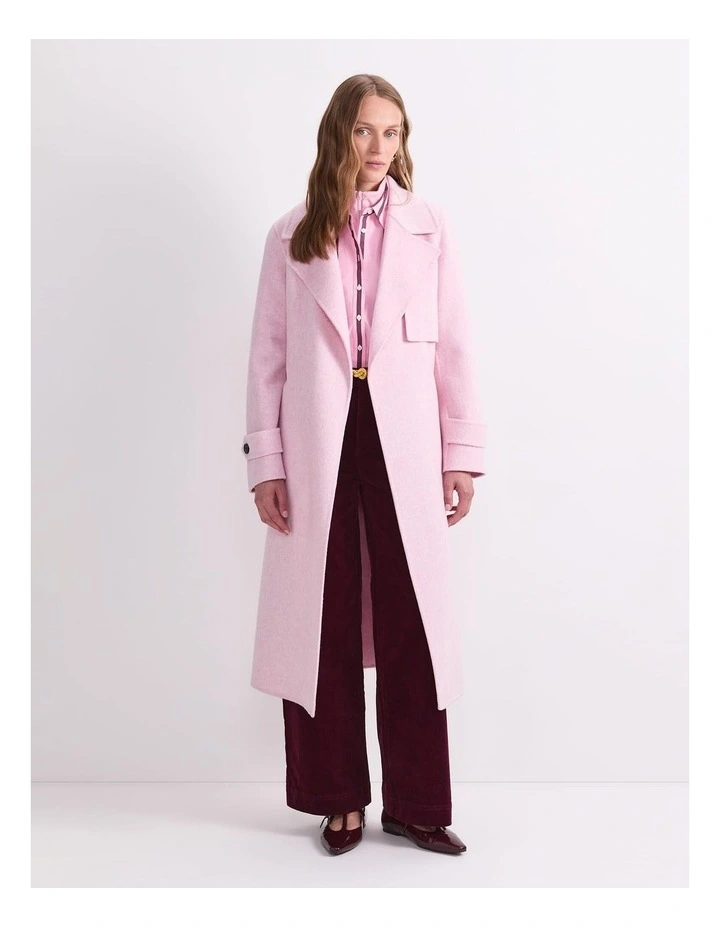 Martha Long Coat in Pink image 1